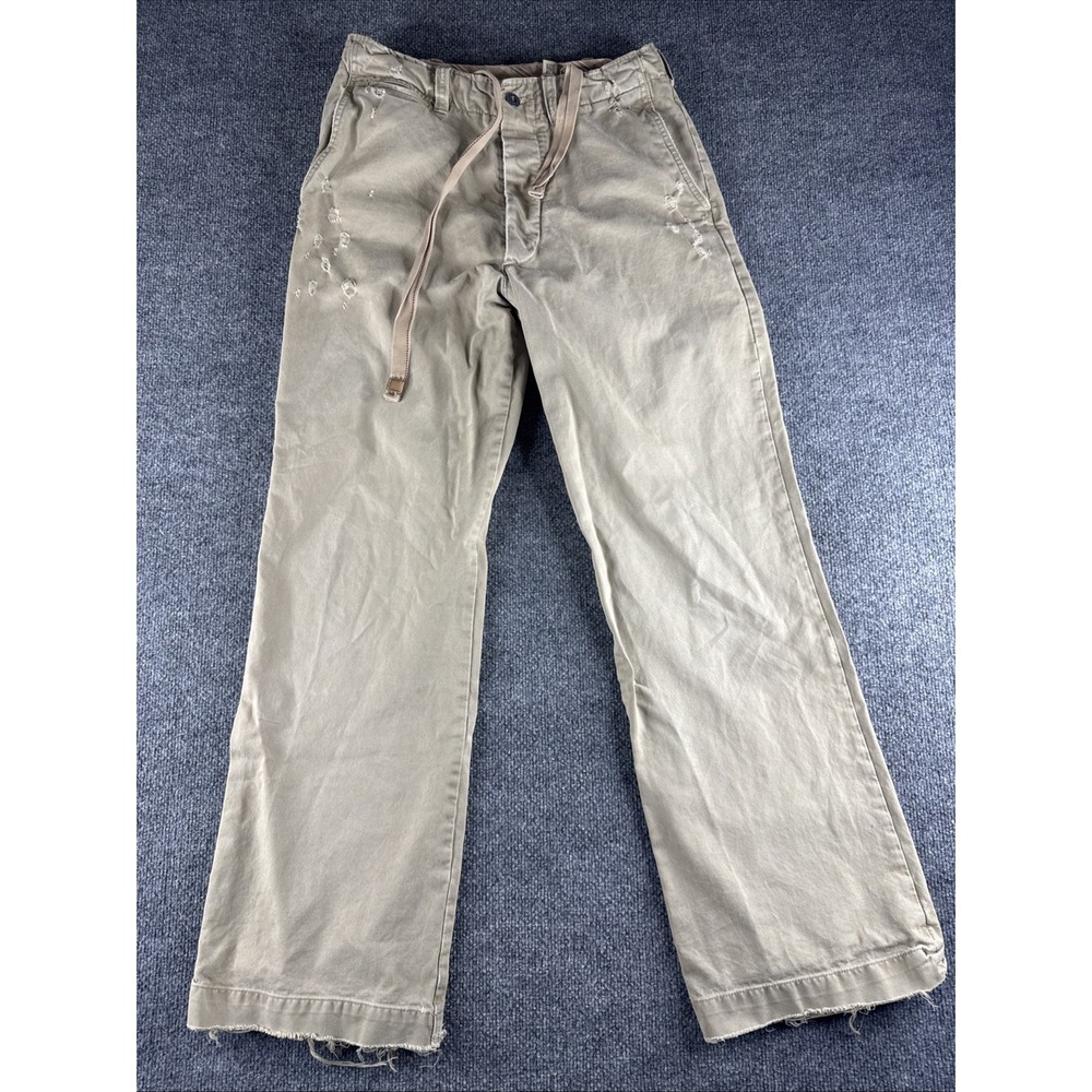 Ezra Fitch Pants Mens 32 Khaki Chino Button Fly Paratrooper Abercrombie Y2K VTG
